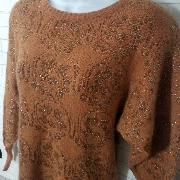 Vintage Semplice Rust Shiny Thread Sweater - Picture 2 of 7